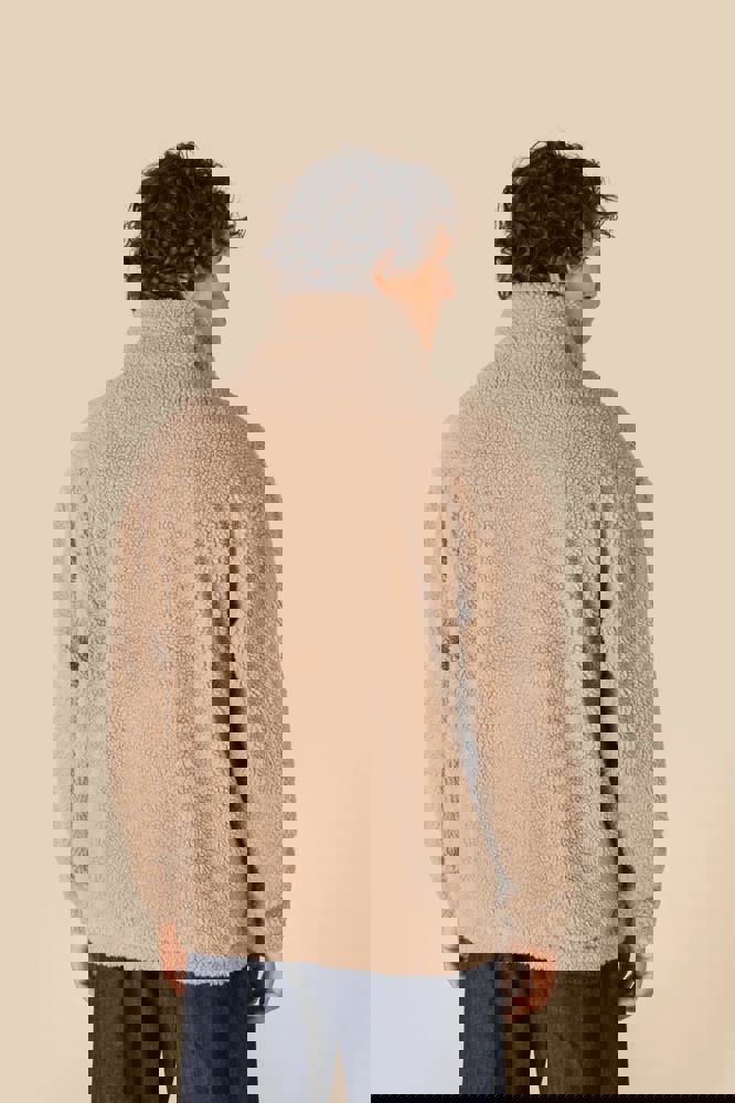 SP403 - Unisex-Sweatshirt mit 1/4-Reißverschluss und überschnittenen Schultern aus Sherpa-Material