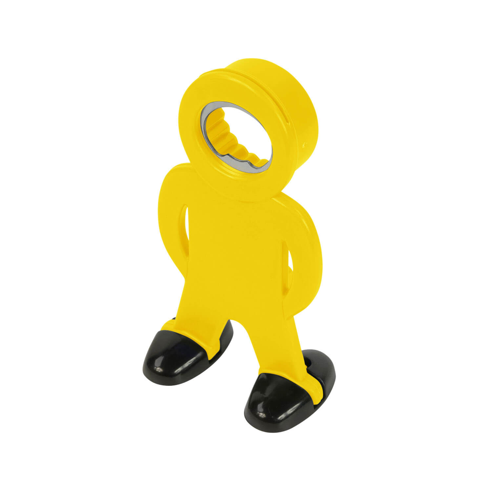 Flaschenöffner MANFRED - mit Füßen - gelb