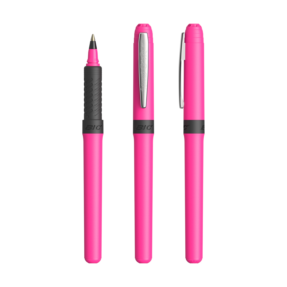 BIC® Grip Roller - Rosa / Chrom / Schwarze Tinte