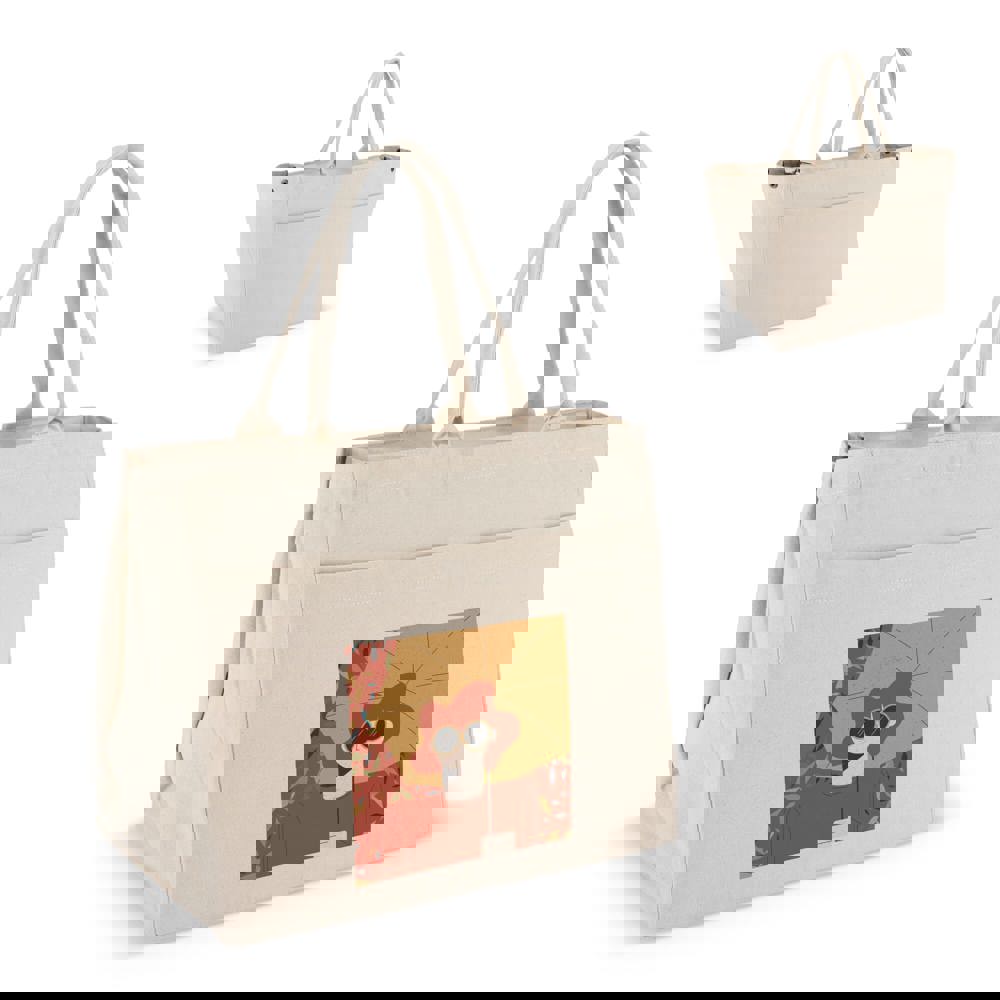 Baumwoll-Tragetasche mit Reißverschluss OEKO-TEX® 39 x 24 x 34cm 320g/m²