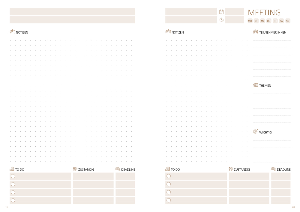 Notizbuch orgaLine Mainbook, White, steingrau