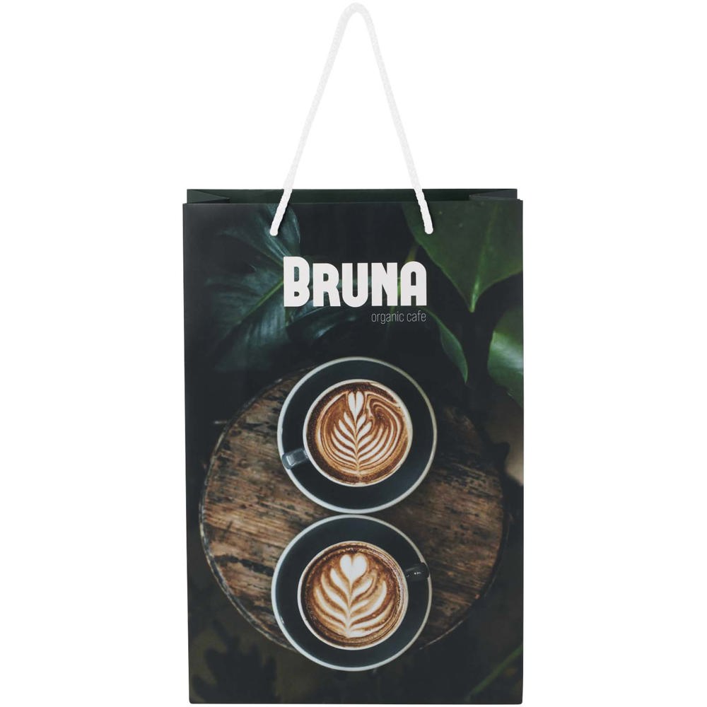 Handgefertigte 170 g/m² Integra-Papiertüte mit Kunststoff Kordelgriffen – 24 × 9 × 36 cm