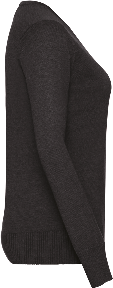 RU710F - Ladies' V-neck Knitted Pullover