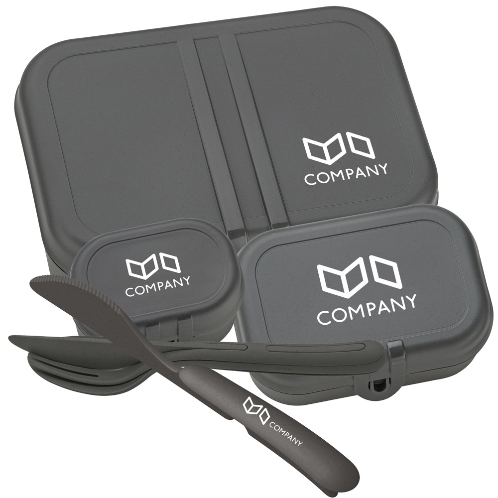 KOZIOL PASCAL READY Lunchbox-Set + Besteck-Set + XMAS Sticker