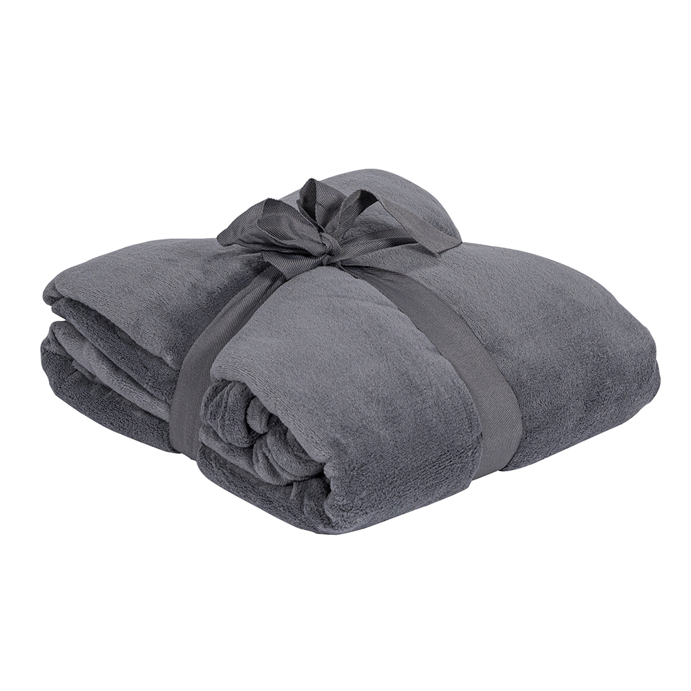 Kuscheldecke Microfleece 180 x 130 cm (RPET) - grau