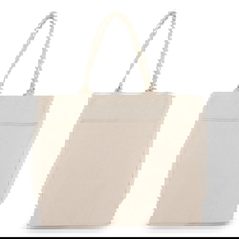 Baumwoll-Tragetasche mit Reißverschluss OEKO-TEX® 39 x 24 x 34cm 320g/m²