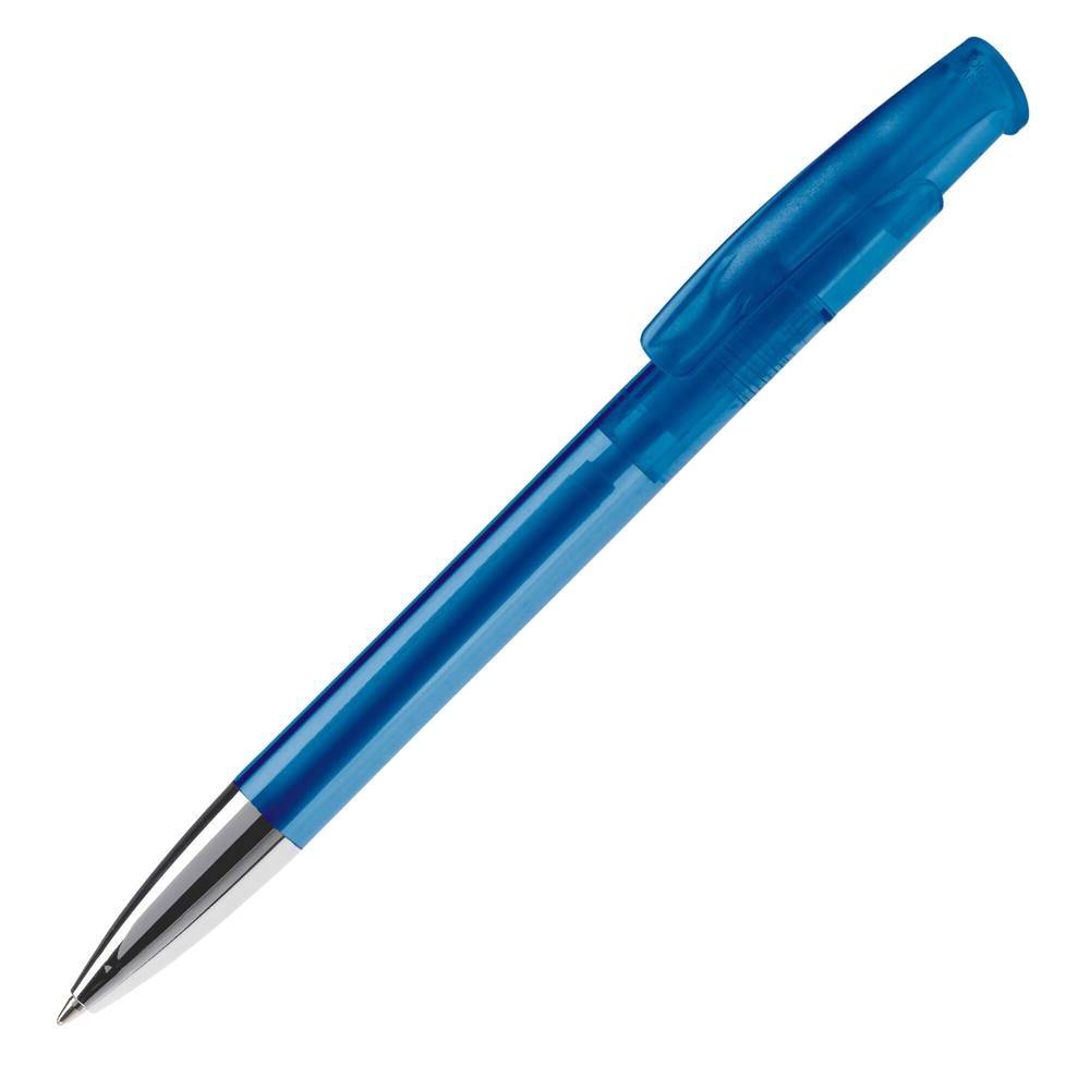 Kugelschreiber Avalon Transparent mit Metallspitze - Transparent / Blau