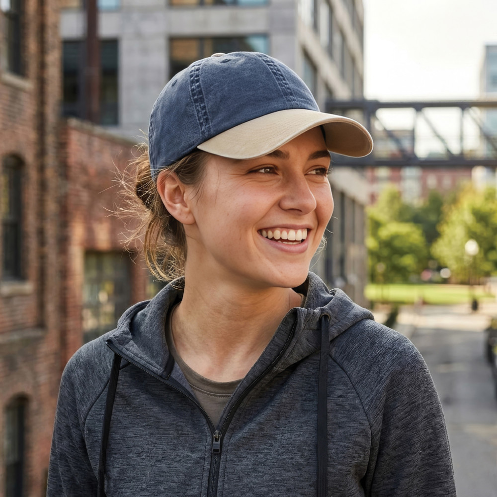 BEAU AWARE™ Two-Tone 6-Panel-Cap aus washed Cotton-Twill