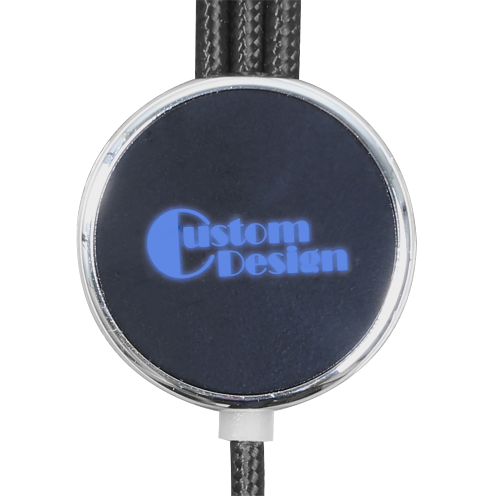 schwarz gummiert mit LED blau