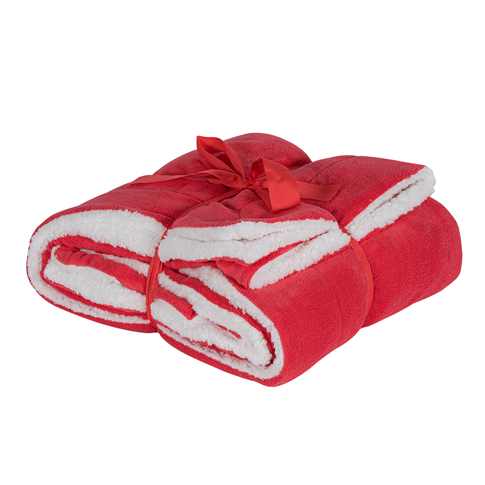 Duodecke Coral/Sherpa 150 x 130 cm - rot