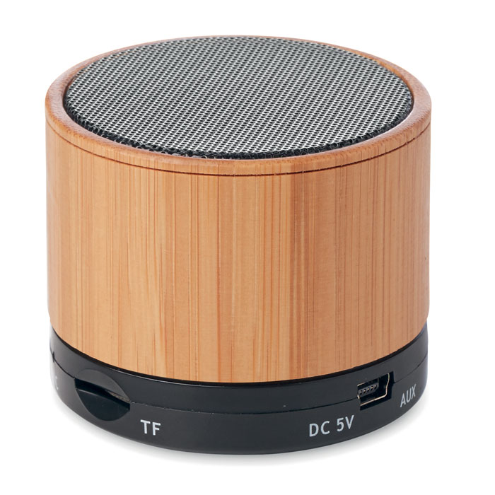 ROUND BAMBOO - Runder wireless Lautsprecher
