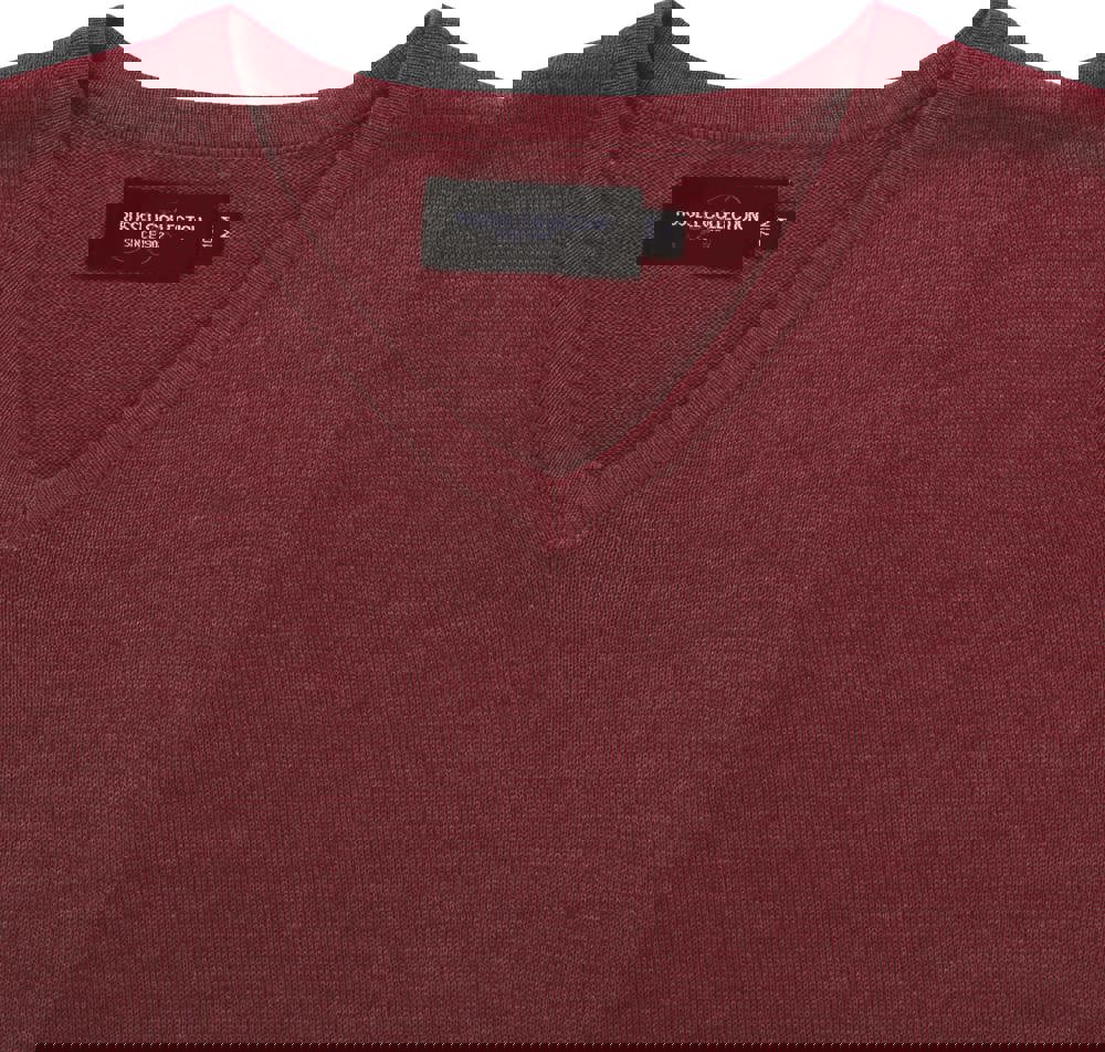 RU710M - V-neck Knitted Pullover