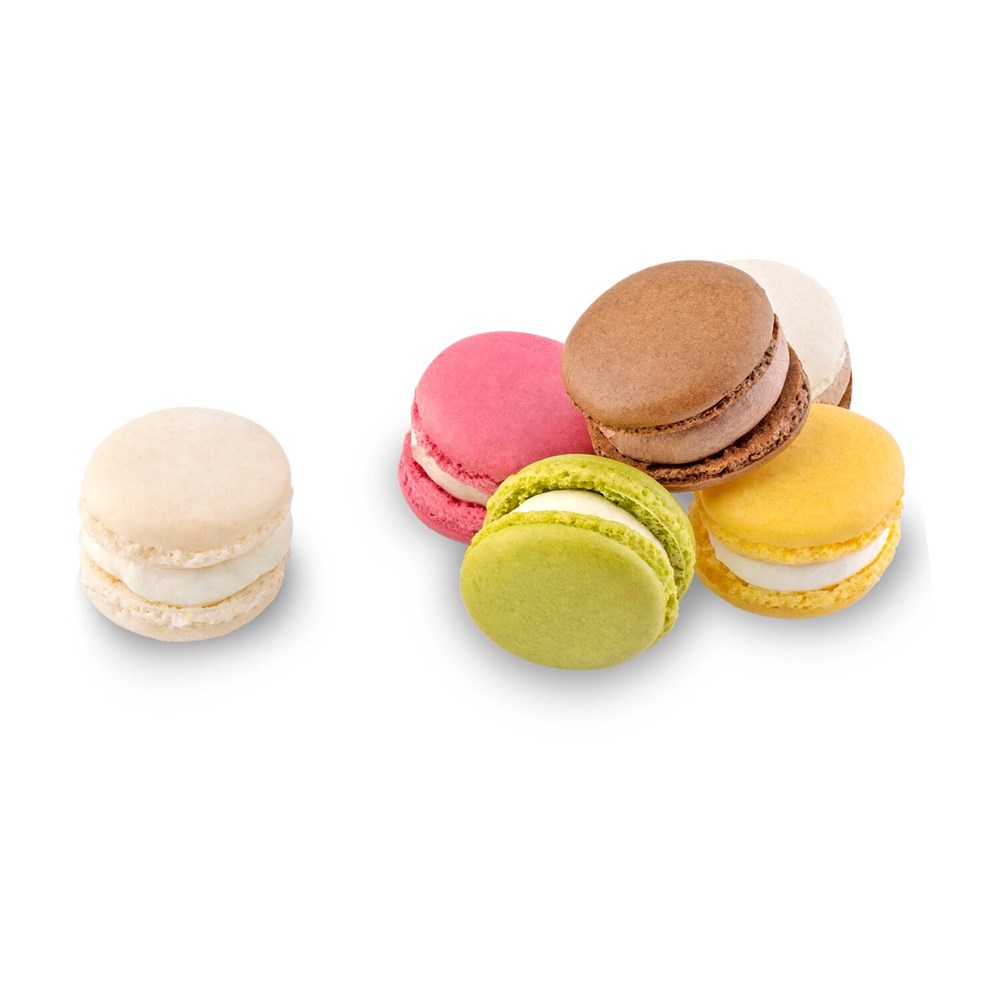 Macaron-Stange mit Schleifen - sechs bunte Macarons (60 g)