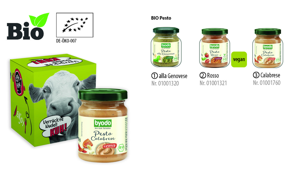 BIO Pesto im Werbekarton 125 g  ,  Inhalt:  Bio Pesto alla Genovese