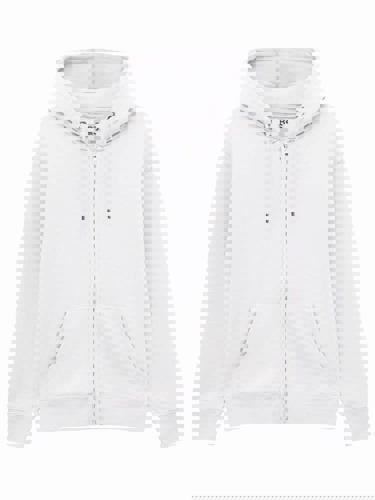 BS Vega Hoodie mit durchgehendem Reißverschluss, 280 gr/m² - Weiß (WHITE)