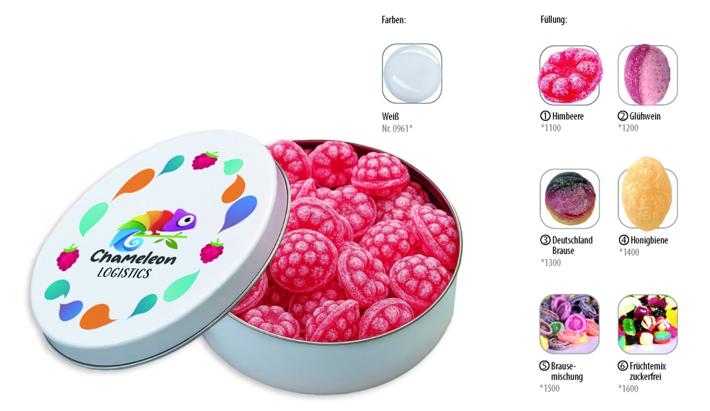 Runddose 99 120 g  ,  Inhalt:  Bonbons Deutschland Brause