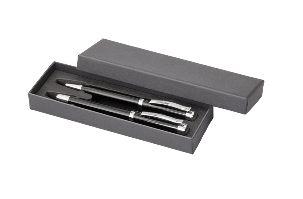 Schreib-Set FORTUNA SCHWARZ, incl. 2-er Pen-Box