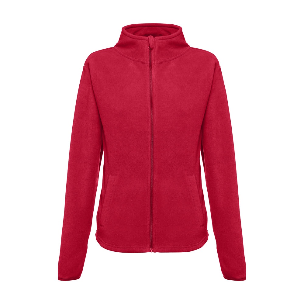 THC HELSINKI WOMEN. Polarfleecejacke aus Polyester mit Gürtel für Damen - rot