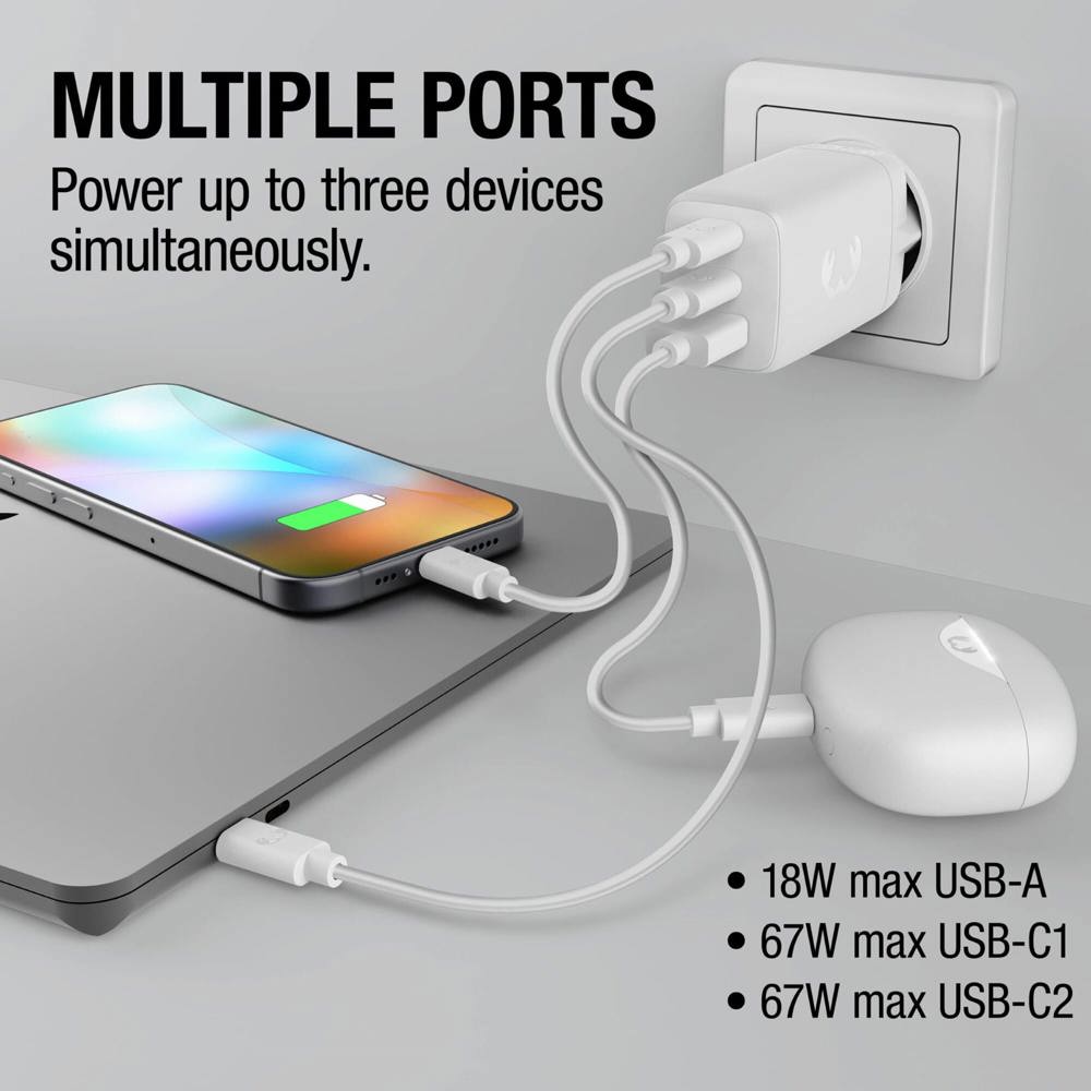 Fresh 'n Rebel 67W Laptop-Ladegerät GaN USB-C und USB-A