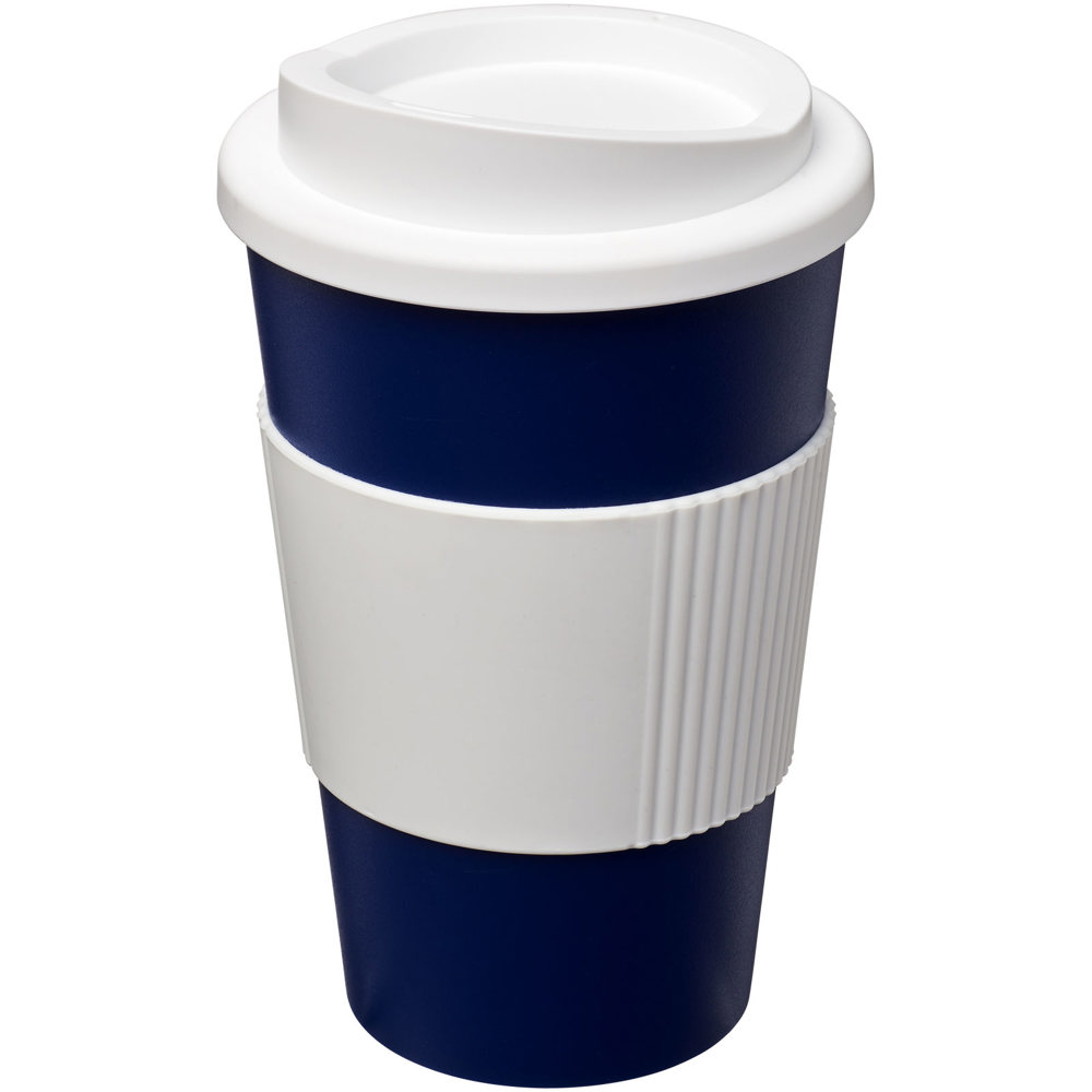 Americano® 350 ml Isolierbecher mit Schutzring - blau, weiss