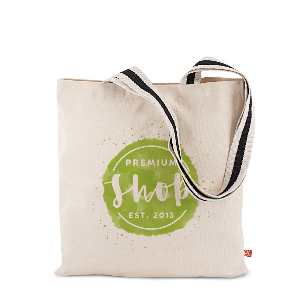 ANTWERPEN – Canvas-Tasche mit langen, zweifarbig gewebten Henkeln