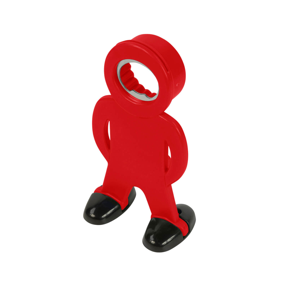 Flaschenöffner MANFRED - mit Füßen - rot