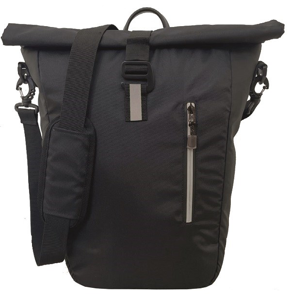 Fahrradtasche Newcastle aus recycelten PET-Flaschen (rPET) - schwarz/ grau