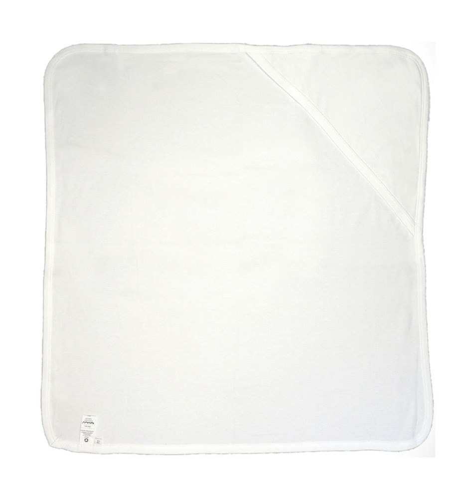 Baby Hooded Blanket - White/White Organic