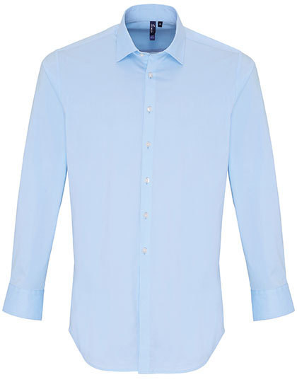 Premier Workwear - Men´s Stretch Fit Poplin Long Sleeve Cotton Shirt