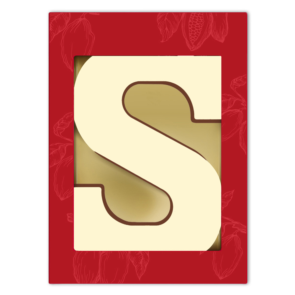 Schokobuchstabe S mit eigenem Design