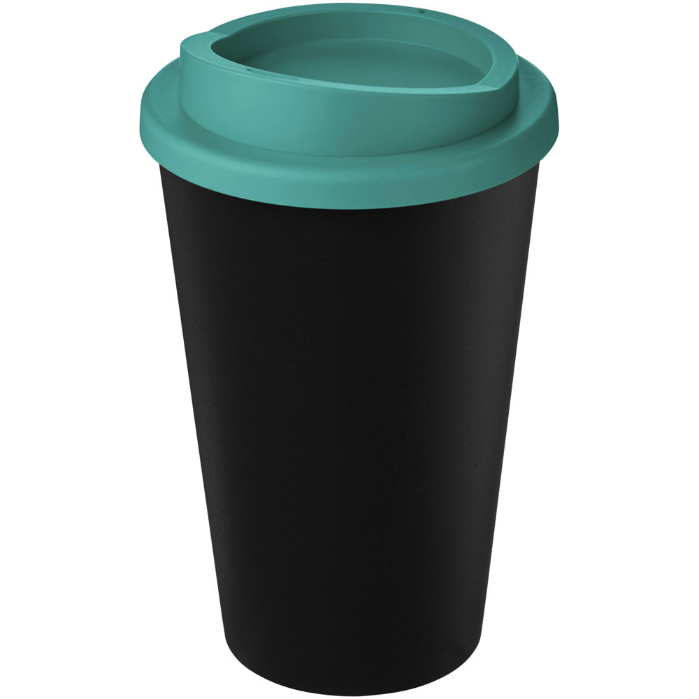 Americano® Eco 350 ml recycelter Becher - schwarz, aquablau