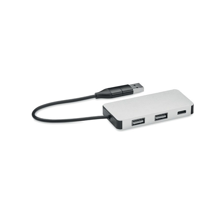 HUB-C - 3 Port USB Hub - silber
