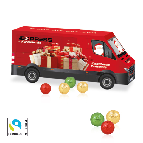 3D Adventskalender "Transporter" mit Fairtrade® Schokolade
