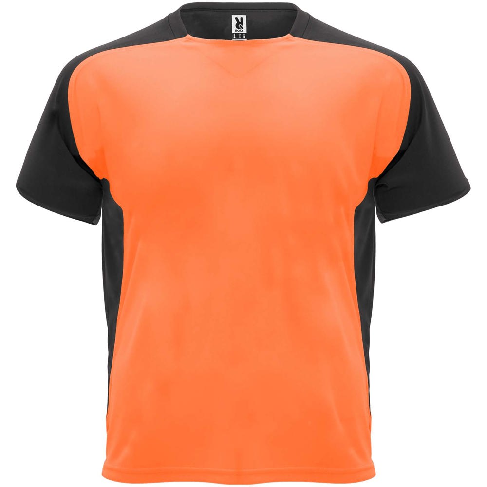 Bugatti T-Shirt Unisex aus recyceltem Material - fluororange, schwarz