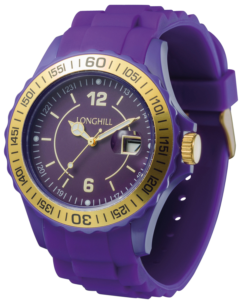 Kunststoffuhr LOGI GOLD - lila