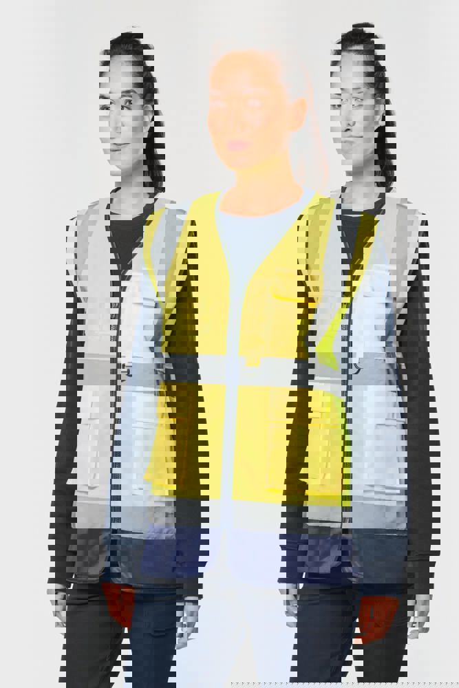 WK618 - Recycelte HI-VIS SICHERHEITSWESTE mit Reißverschluss