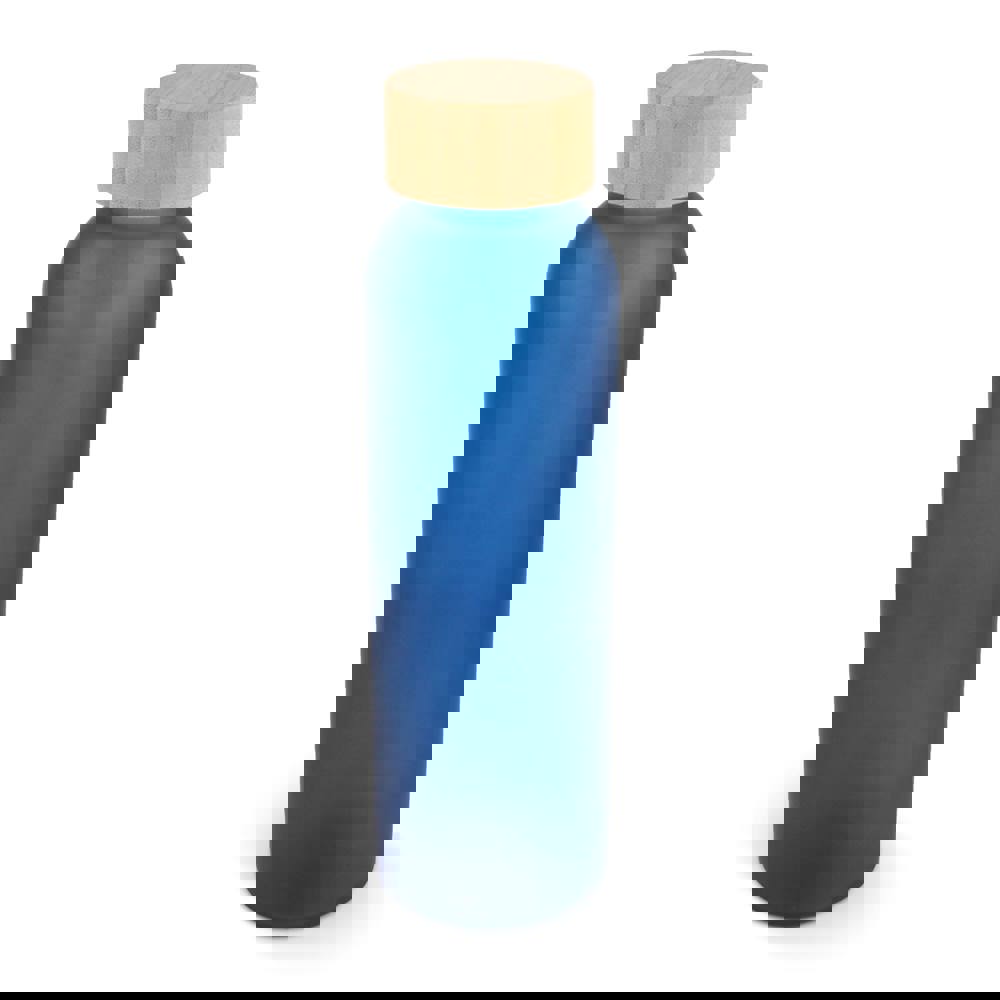 Wasserflasche Glas &amp; Bambus 500ml - Dunkelblau