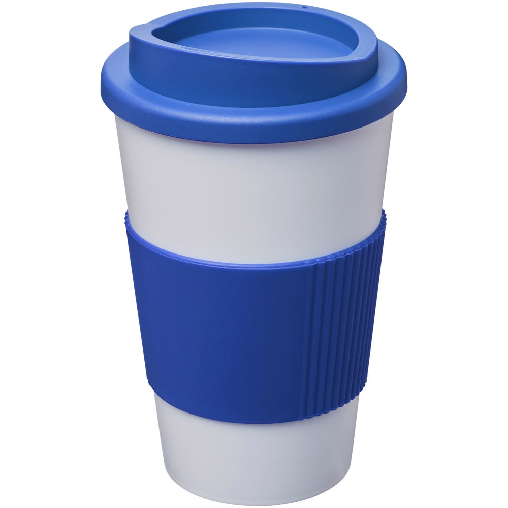Americano® 350 ml Isolierbecher mit Schutzring - weiss, mittelblau