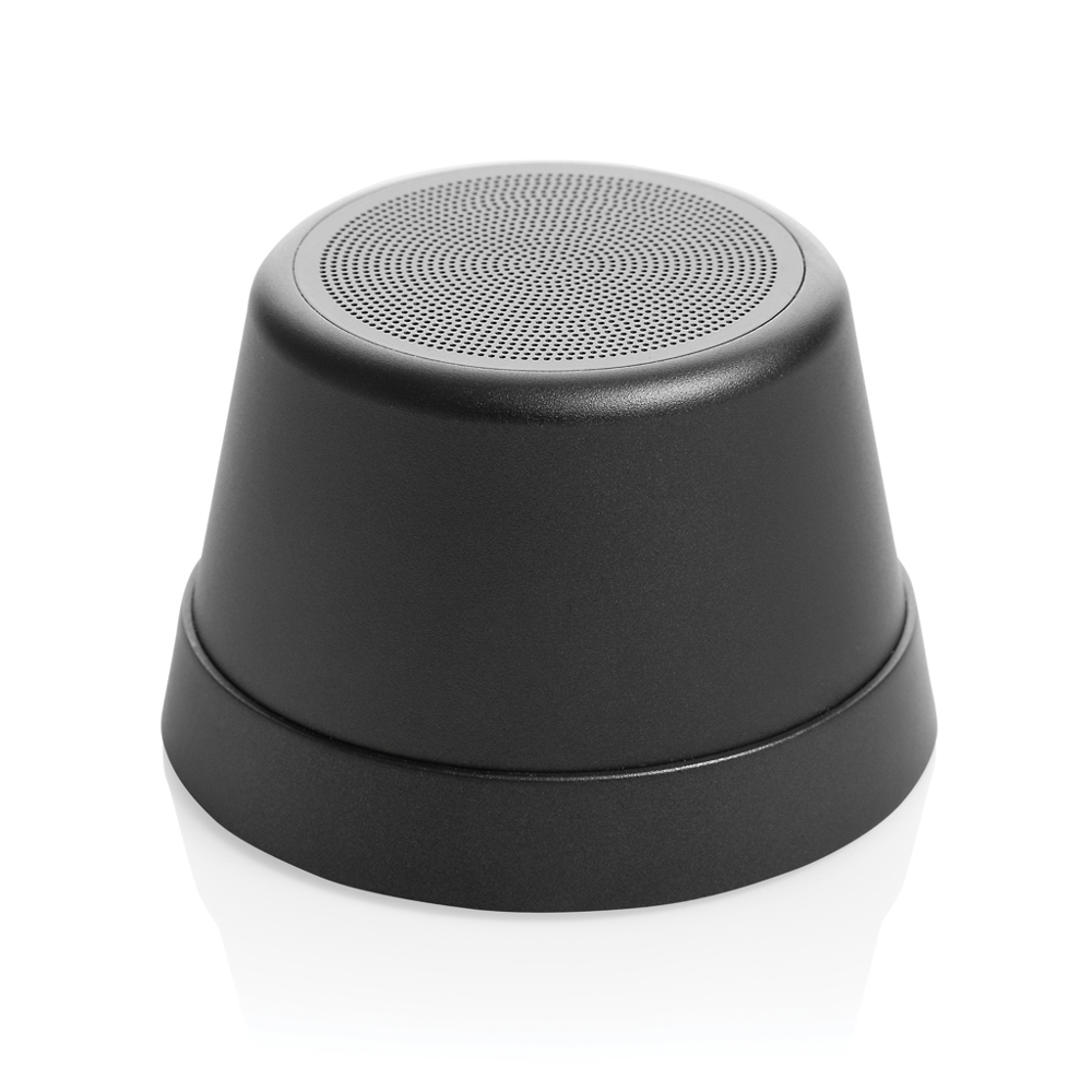 Nivio magnetischer 5W-Speaker aus RCS recyceltem Aluminium - schwarz (± PMS Black)