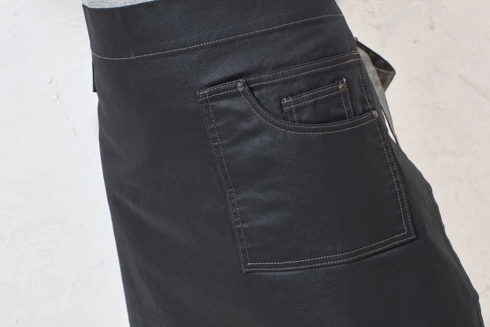 PR135 - Division - Waxed look denim waist apron