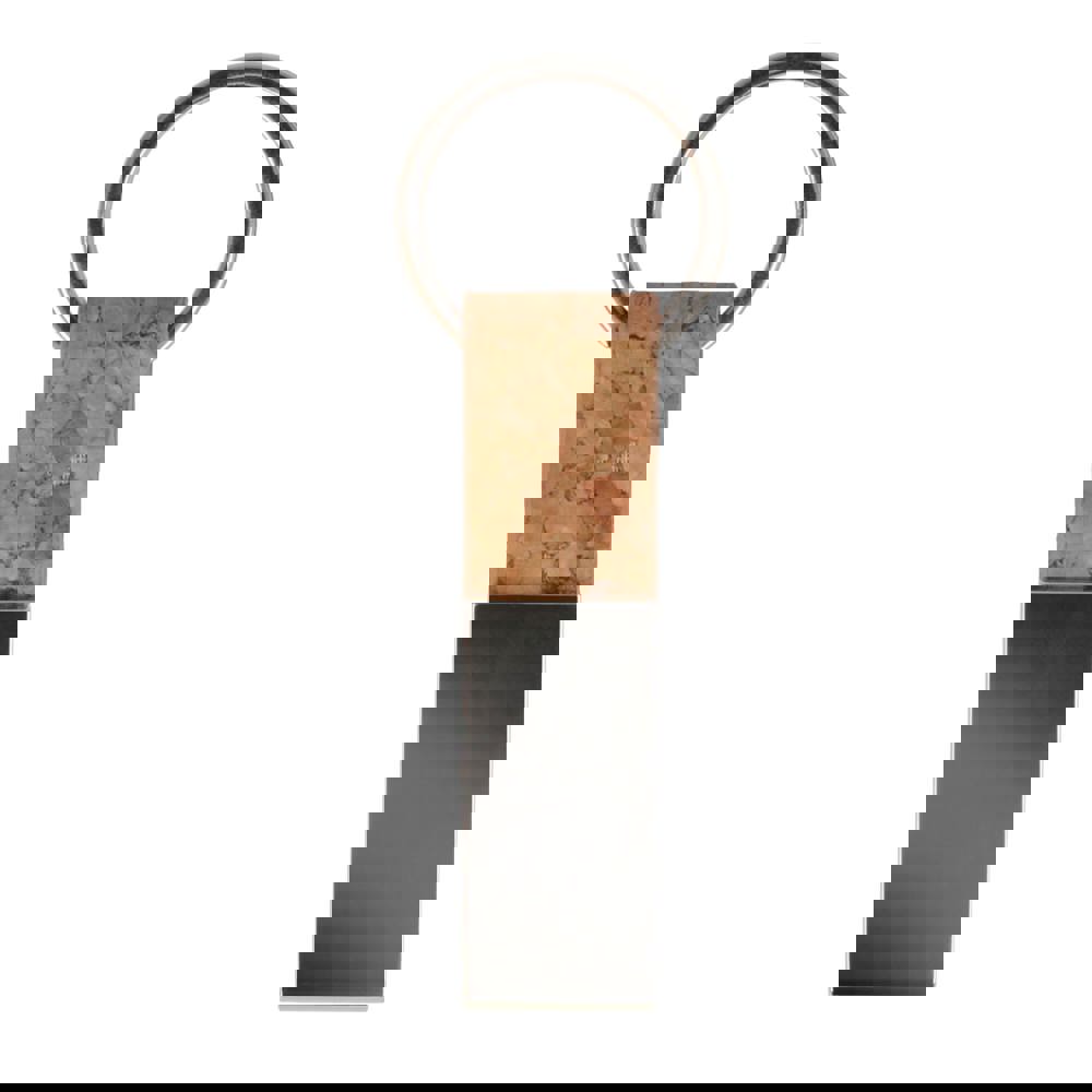 Schlüsselanhänger Kork &amp; Metall rechteckig