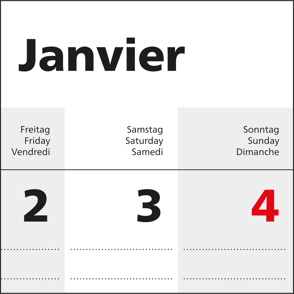 1-Monatskalender Einblatt Solo 1