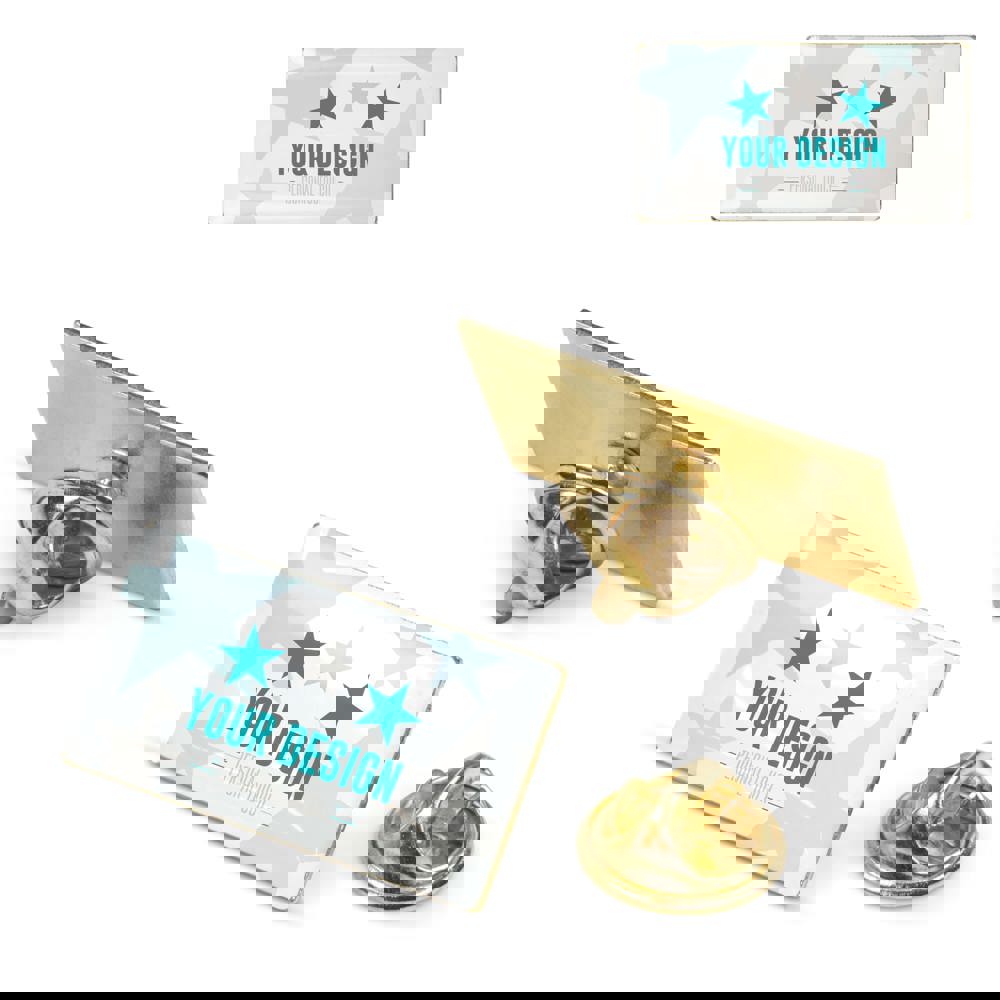 Metall Pin rechteckig 26x14mm