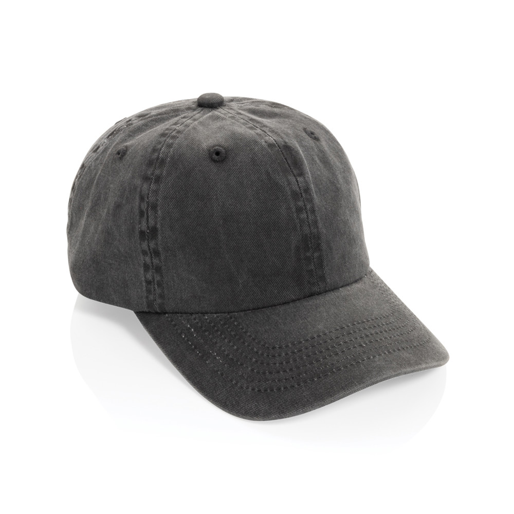 BEAU AWARE™ Washed 6-Panel Kappe aus 270gr/m² Baumwolltwill - schwarz (± PMS Black)