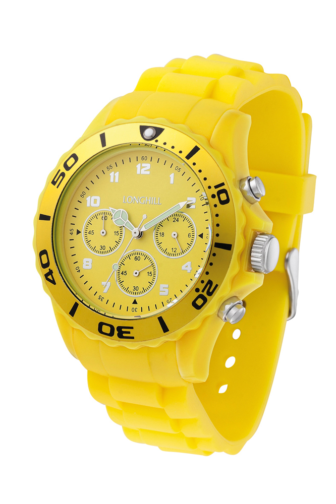 Kunststoffuhr LOGI CHRONO - gelb