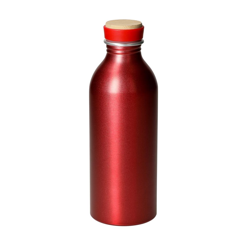 Aluminiumflasche "Breeze", 650 ml - rot/natur