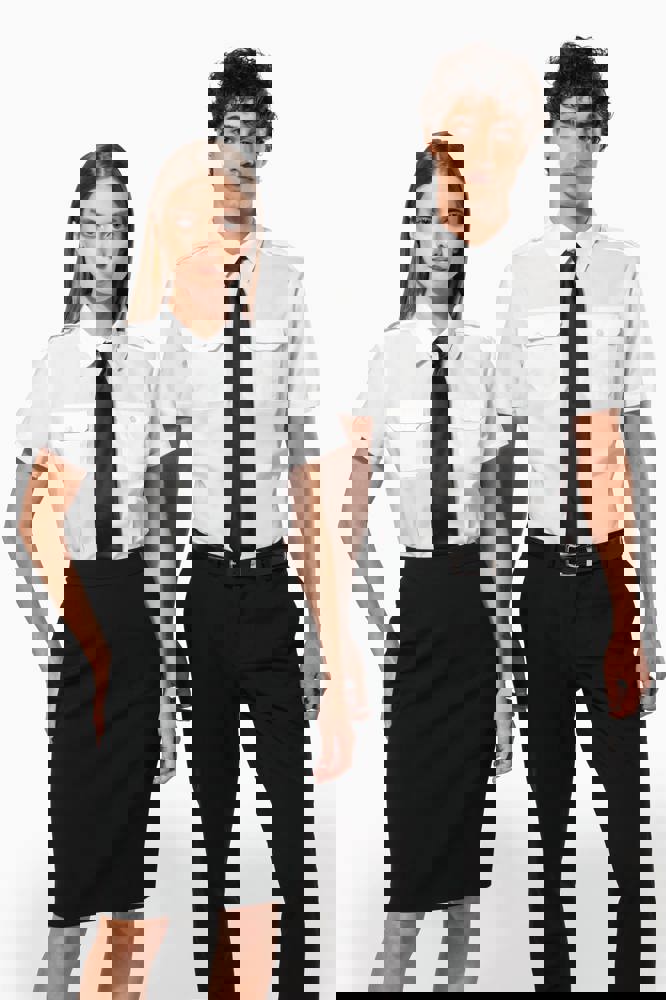 K504 - Kurzarm-Pilotenhemd für Damen