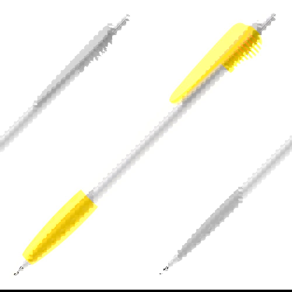 Kugelschreiber Cosmo Grip HC - Weiss / Gelb