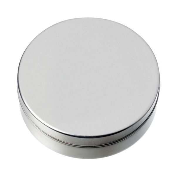 XS-Prägedose, silber-matt mit Pulmoll Pastillen - silber-glänzend