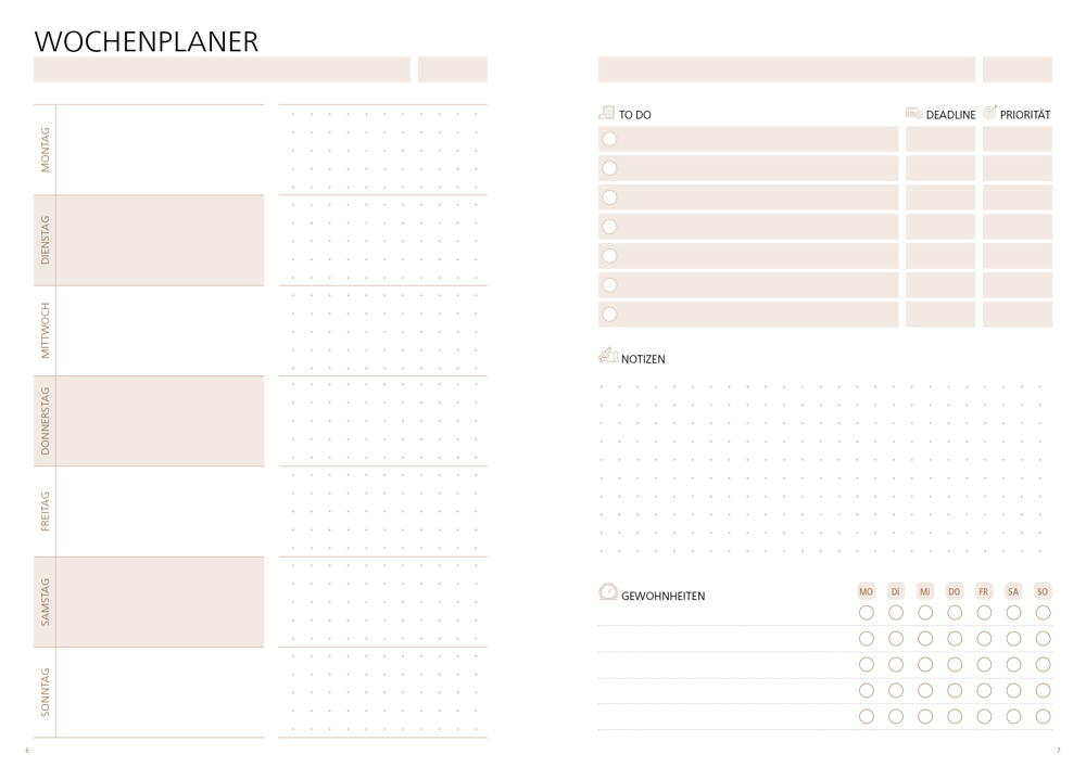 Notizbuch orgaLine Mainbook, White, steingrau